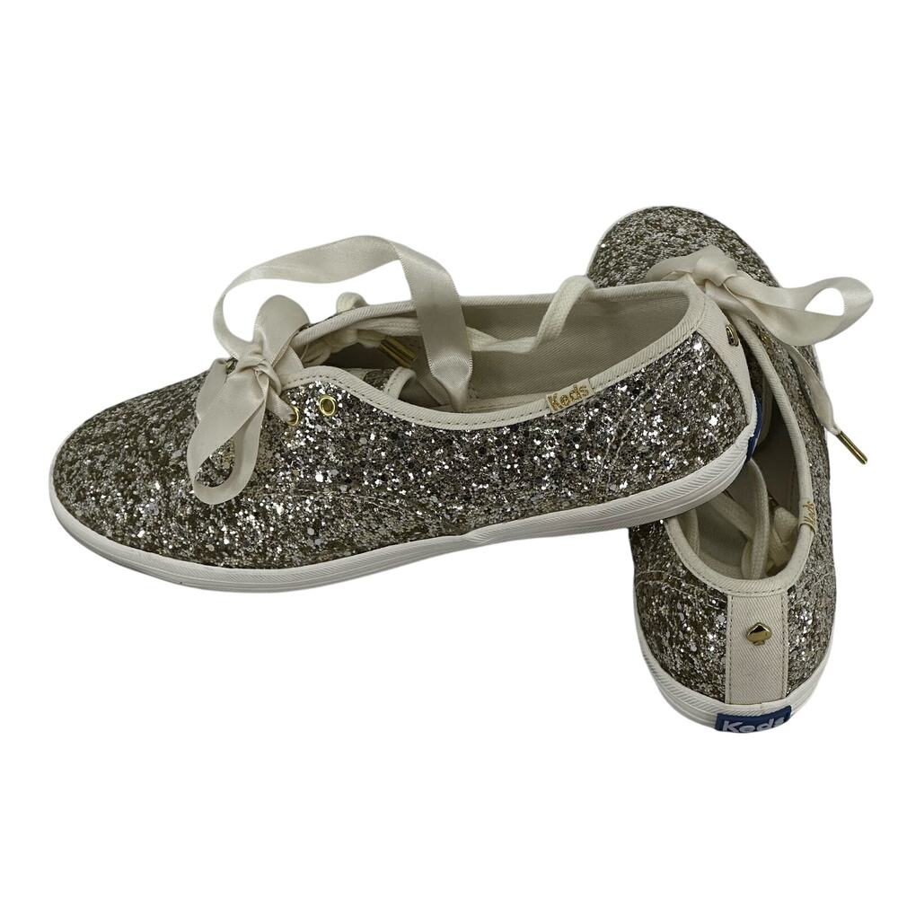 Keds X Kate Spade New York Glitter Sneakers Stylish Comfy Glam Chic Size 7.5 - Picture 4 of 10